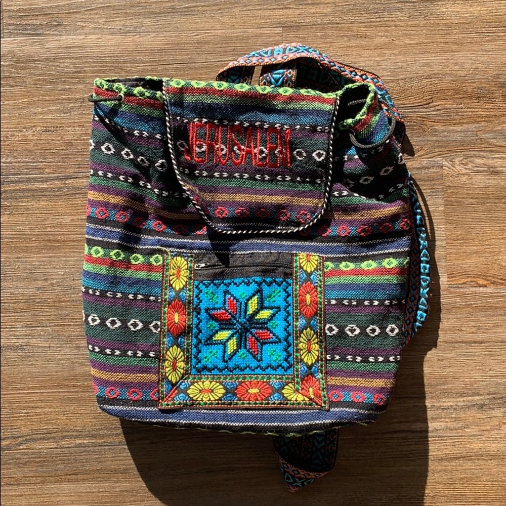 Colorful Stitched Backpack Jerusalem - Picture 2 of 9